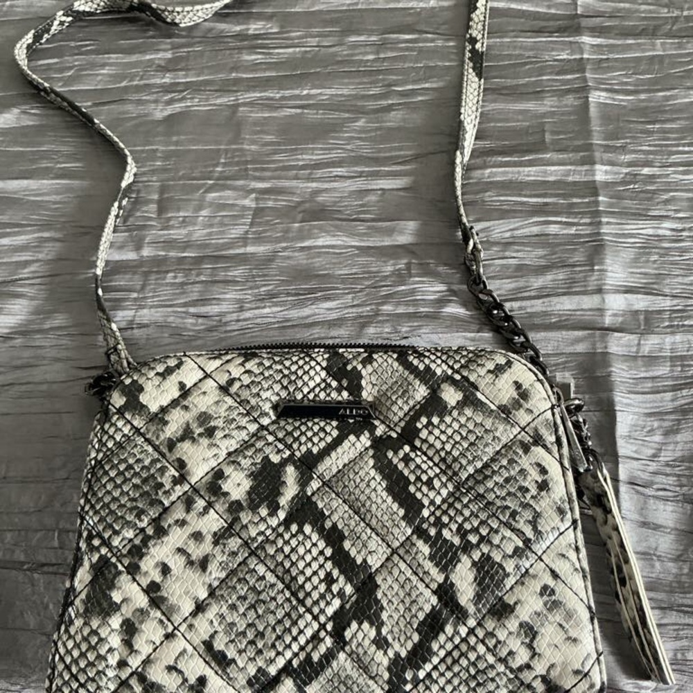 Aldo Black and Gray Crossbody Bag